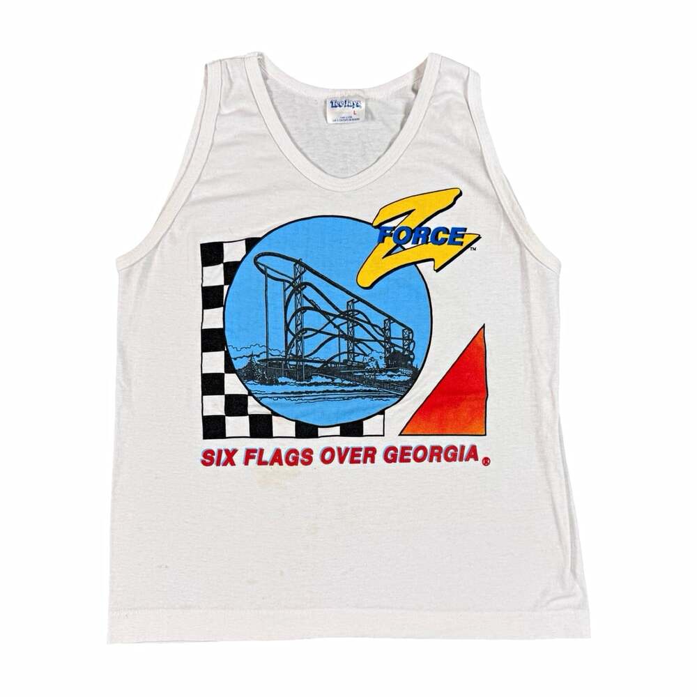 Vintage Six Flags Over Georgia Z-Force Graphic Tank Top Single Stitch tee